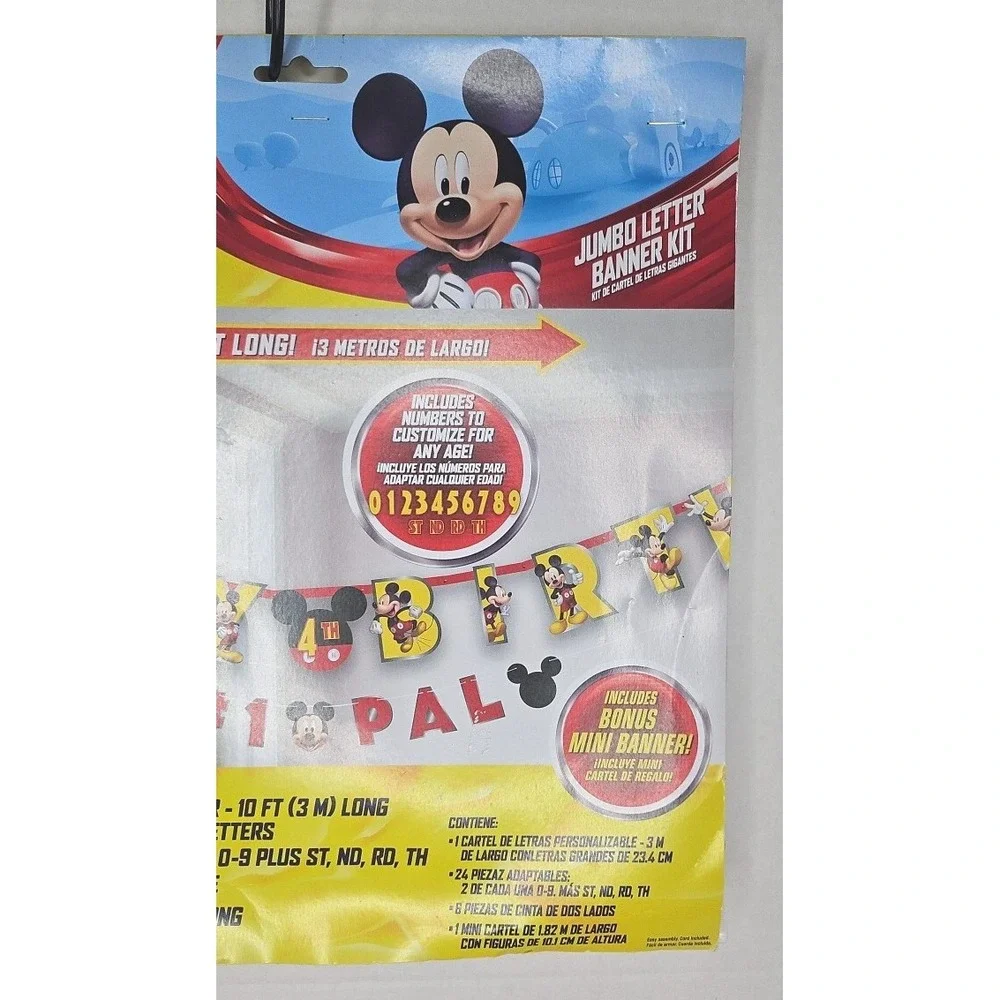 Disney Junior Mickey Mouse Jumbo Letter Banner Kit 10 Ft Yellow Birthday Decor‎